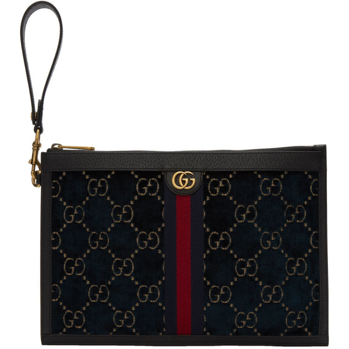 blue velvet purse