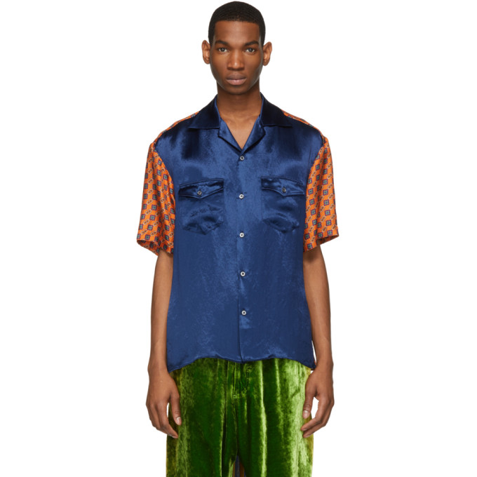 Gucci Blue and Orange Silk Bowling Shirt | The Fashionisto