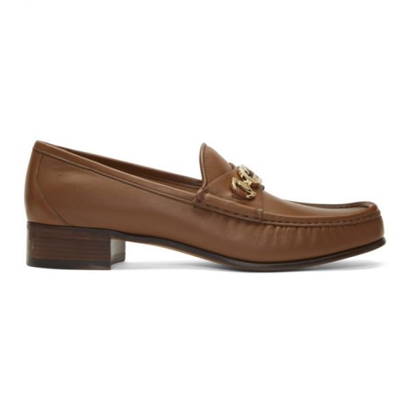 leather loafer with interlocking g horsebit