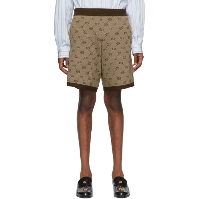 Gucci Brown Knit GG Shorts | The Fashionisto