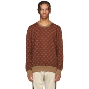 Gucci Brown and Orange GG Logo Sweater Gucci Brown and Orange GG Logo Sweater