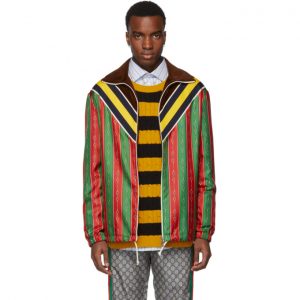 Gucci Green and Red Silk Chain Jacket Gucci Green and Red Silk Chain Jacket