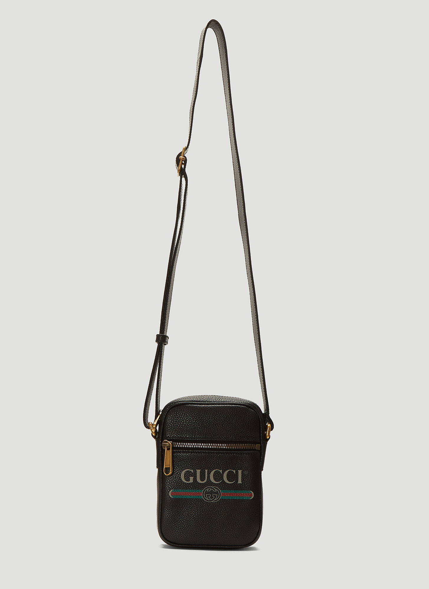 Gucci Logo Print Messenger Bag in Black size One Size | The Fashionisto