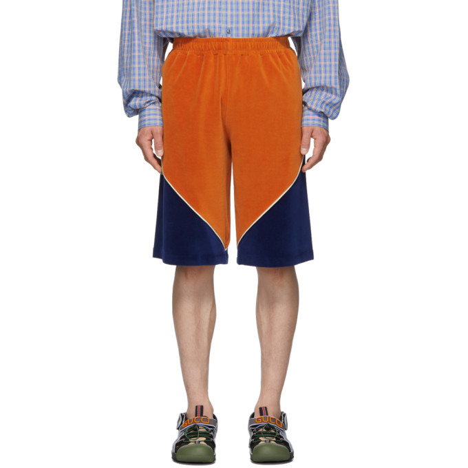orange and blue shorts