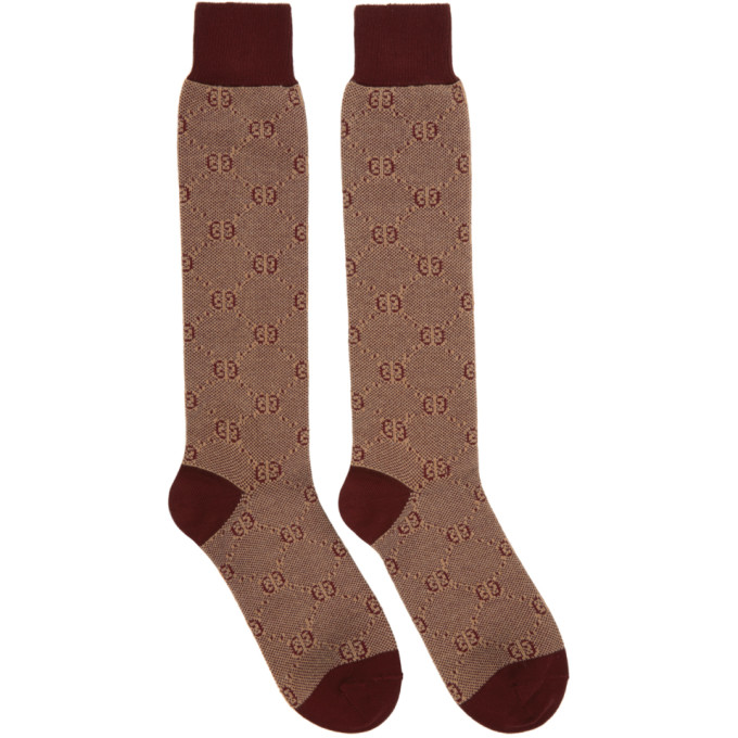 Gucci Red Piquet Knit GG Socks The Fashionisto