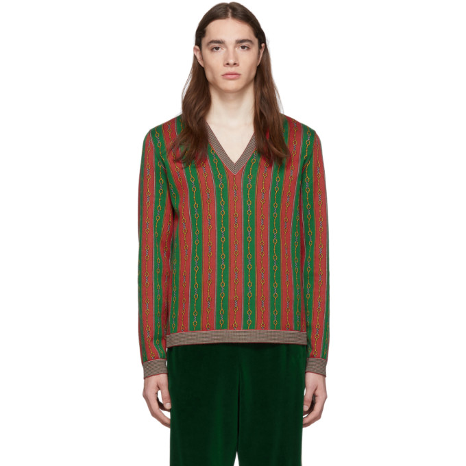 Gucci Red Wool Horsebit Sweater | The Fashionisto