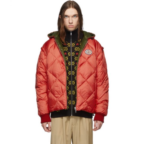 Gucci Reversible Red and Green Down Puffer Jacket | The Fashionisto