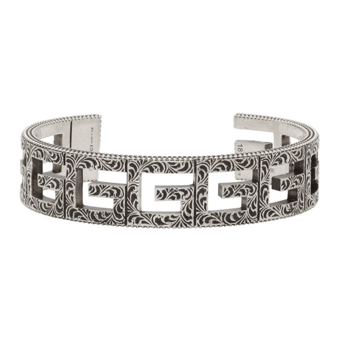 Gucci Silver Square G Cuff Bracelet | The Fashionisto