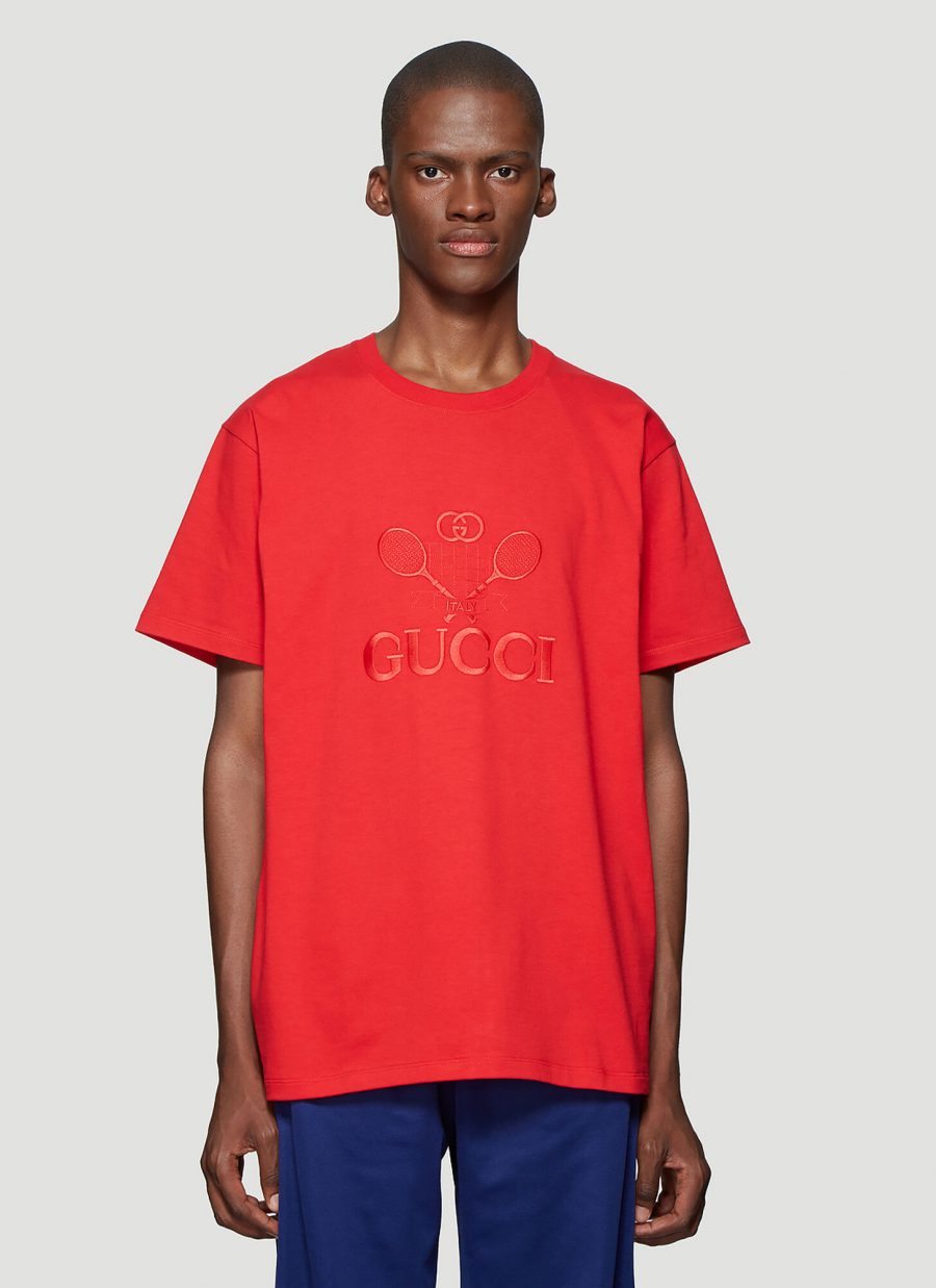Gucci Tennis Logo T-Shirt in Red size M | The Fashionisto