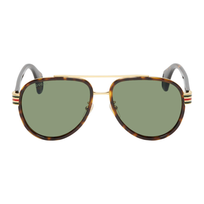 gucci tortoiseshell aviator sunglasses