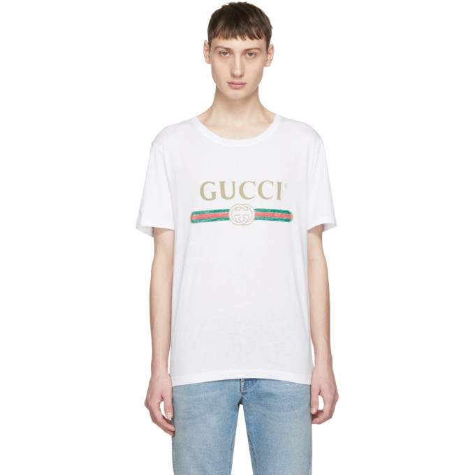 Gucci White Classic Logo T-Shirt | The Fashionisto