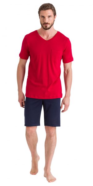 HANRO Night & Day S/SLV Short Pajama - Laque S - 75440 HANRO Night & Day S/SLV Short Pajama - Laque S - 75440