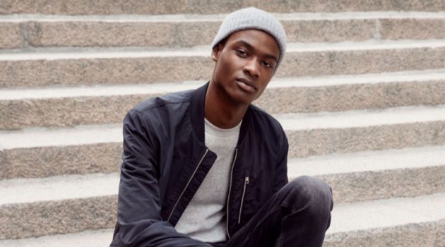Rachide Embaló Rocks H&M Denim That Moves Front and center, Rachide Embaló wears H&M tech stretch slim jeans $49.99.