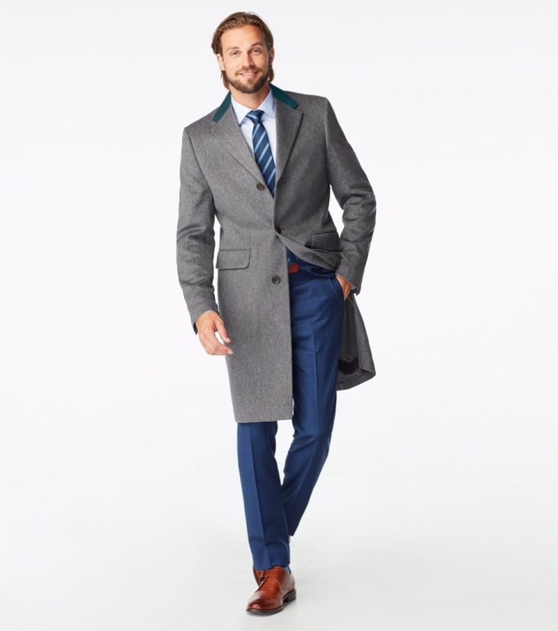 Indochino Huntley Chesterfield Gray Overcoat