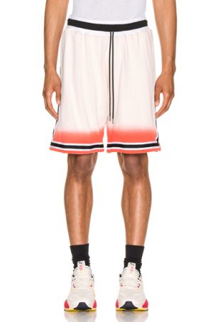 JOHN ELLIOTT Dip Dye Basketball Shorts in White,Orange JOHN ELLIOTT Dip Dye Basketball Shorts in White,Orange