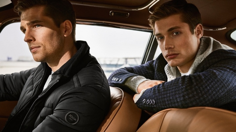 Models Edward Wilding and Steven Chevrin front JOOP!'s fall-winter 2019 campaign.