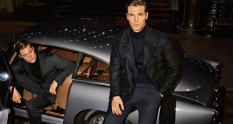 Sporting sleek styles, Steven Chevrin and Edward Wilding front JOOP!'s fall-winter 2019 campaign.