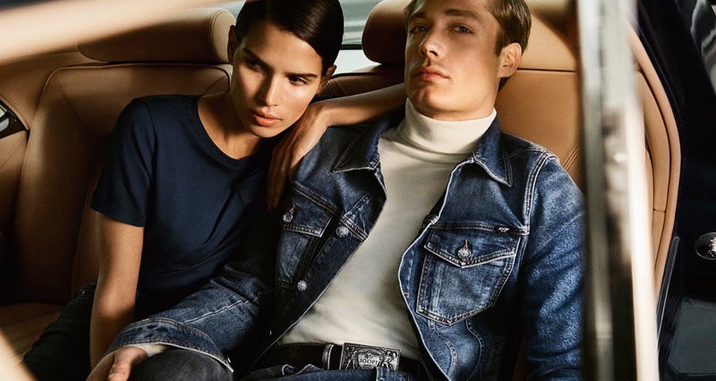 Fronting JOOP! Jeans' fall-winter 2019 campaign, models Raica Oliviera and Steven Chevrin pose for a picture.