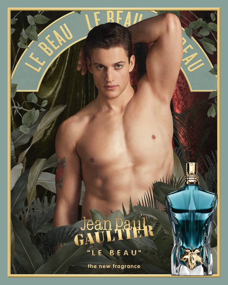 Chris Bunn stars in the Jean Paul Gaultier Le Beau fragrance campaign.