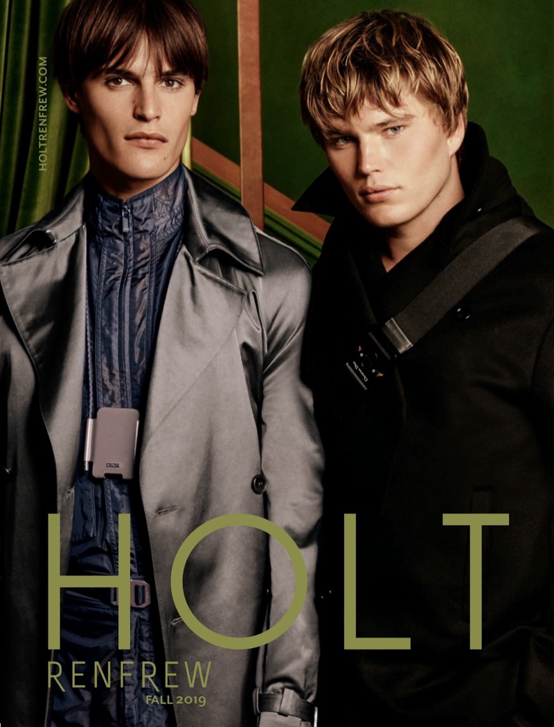 Models Parker van Noord and Jordan Barrett covers the fall 2019 edition of Holt Renfrew's men's magazine.