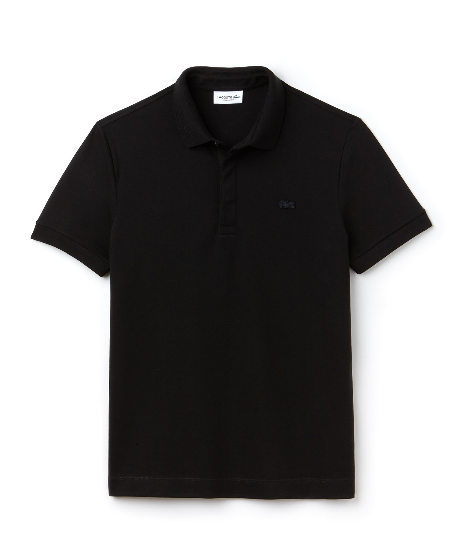 Lacoste Regular Fit Stretch Cotton Paris Polo in Black | The Fashionisto