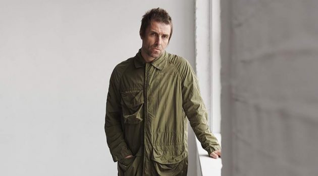 Liam Gallagher Stars in Mr Porter Shoot, Talks Oasis & Brother Noel Front and center, Liam Gallagher wears a Burberry nylon coat.