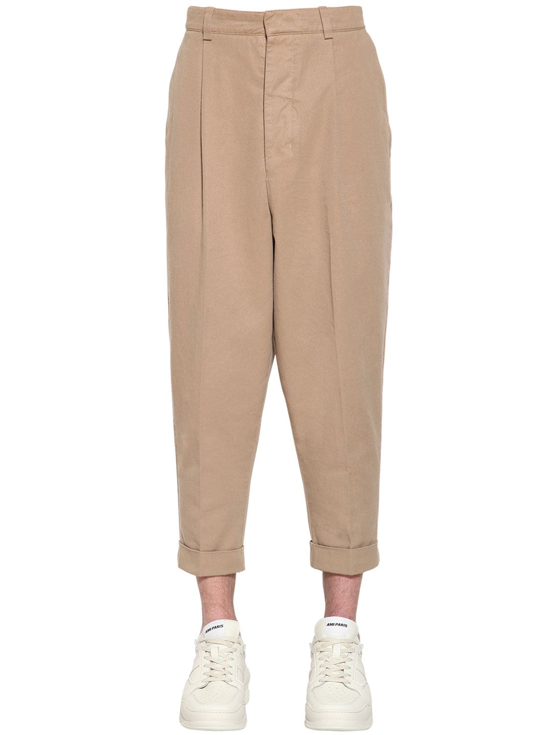 Low Rise Wide Leg Cotton Gabardine Pants | The Fashionisto