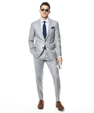 Made In The USA Sutton Wool Flannel Jacket In Light Grey Made In The USA Sutton Wool Flannel Jacket In Light Grey