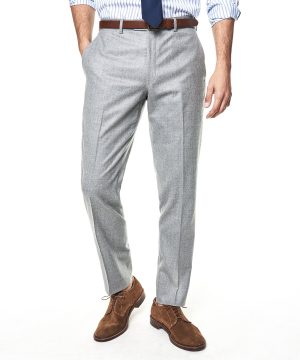 Made In The USA Sutton Wool Flannel Suit Trouser In Light Grey Made In The USA Sutton Wool Flannel Suit Trouser In Light Grey