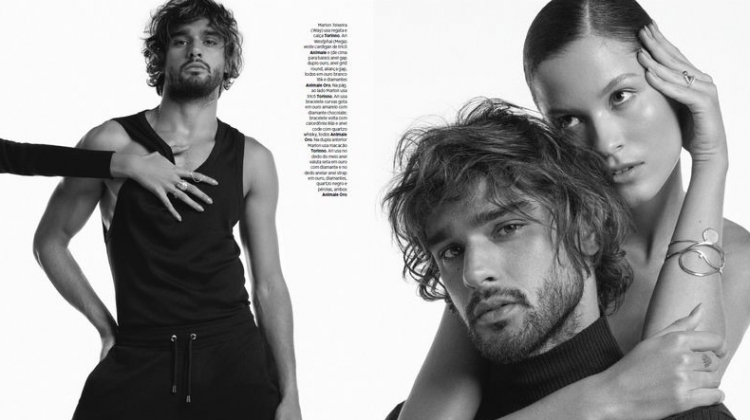 Marlon Teixeira stars in an editorial for Harper's Bazaar Brasil.