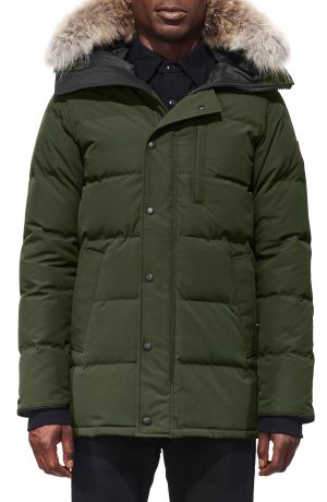 Men's Canada Goose 'Carson' Slim Fit Hooded Packable Parka With Genuine Coyote Fur Trim, Size X-Small - Green Men's Canada Goose 'Carson' Slim Fit Hooded Packable Parka With Genuine Coyote Fur Trim, Size X-Small - Green