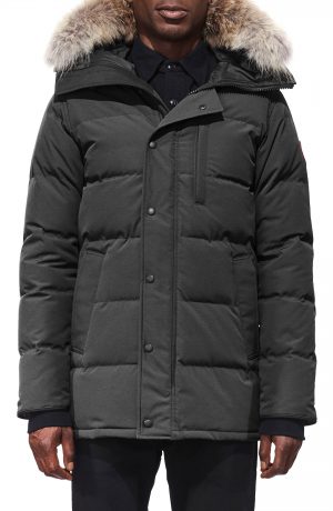 Men's Canada Goose 'Carson' Slim Fit Hooded Parka With Genuine Coyote Fur Trim, Size X-Small - Grey Men's Canada Goose 'Carson' Slim Fit Hooded Packable Parka With Genuine Coyote Fur Trim, Size X-Small - Grey