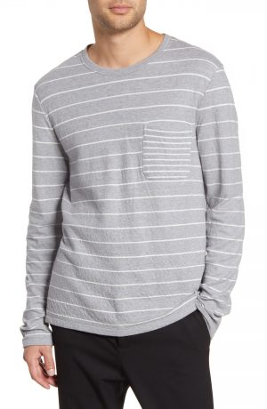 Men's Club Monaco Duofold Slim Stripe Pocket T-Shirt, Size X-Small - Grey Men's Club Monaco Duofold Slim Stripe Pocket T-Shirt, Size X-Small - Grey