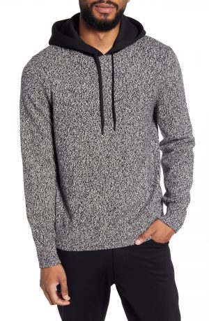 Men's Club Monaco Mixed Media Hoodie, Size XX-Large - Black Men's Club Monaco Mixed Media Hoodie, Size XX-Large - Black