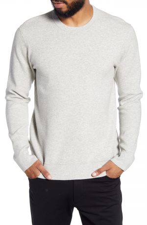 Men's Club Monaco Ottoman Stitch Slim Fit Crewneck Sweater, Size Small - Grey Men's Club Monaco Ottoman Stitch Slim Fit Crewneck Sweater, Size Small - Grey