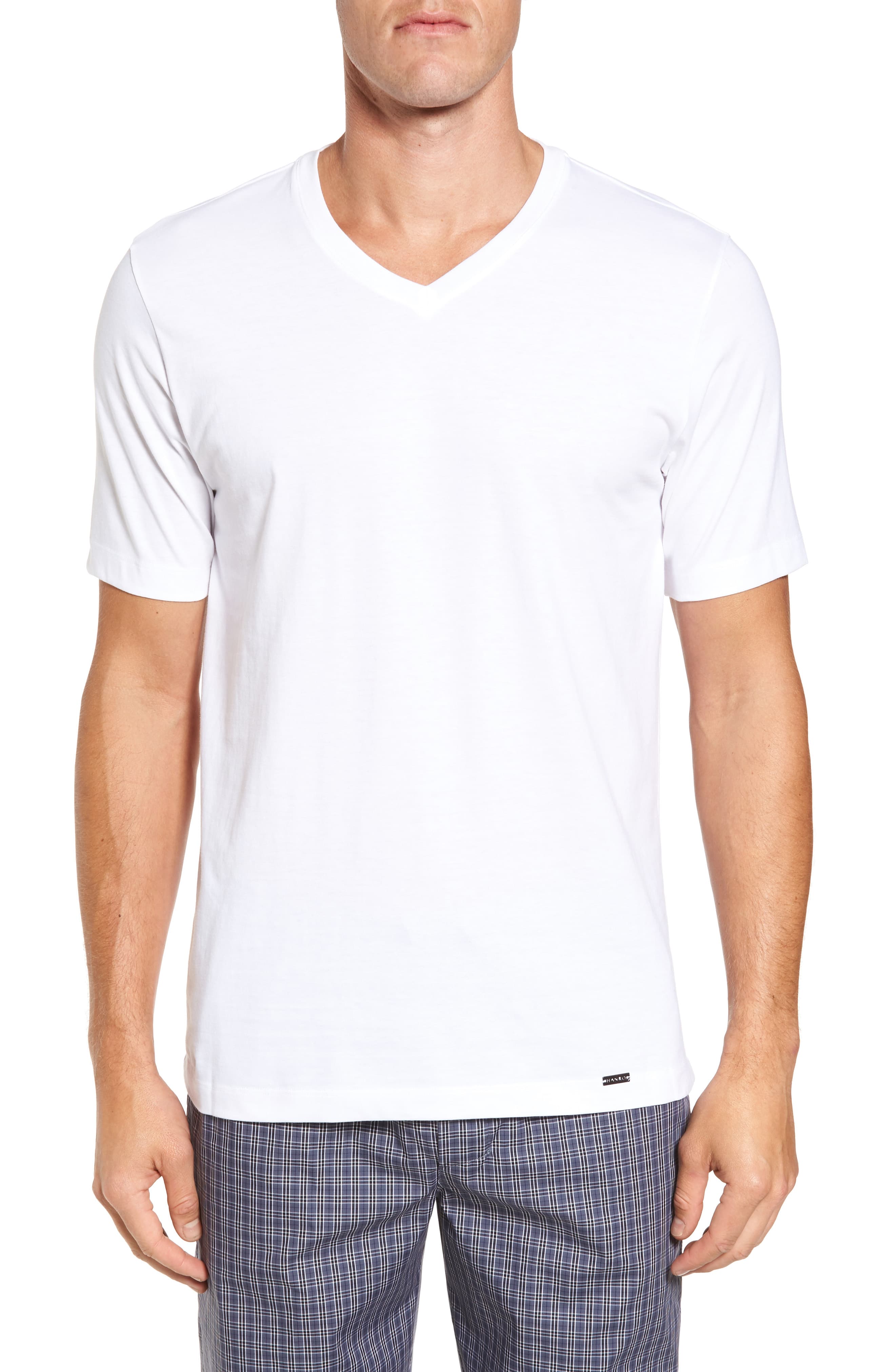 Men’s Hanro Living V-Neck T-Shirt, Size Small - White | The Fashionisto