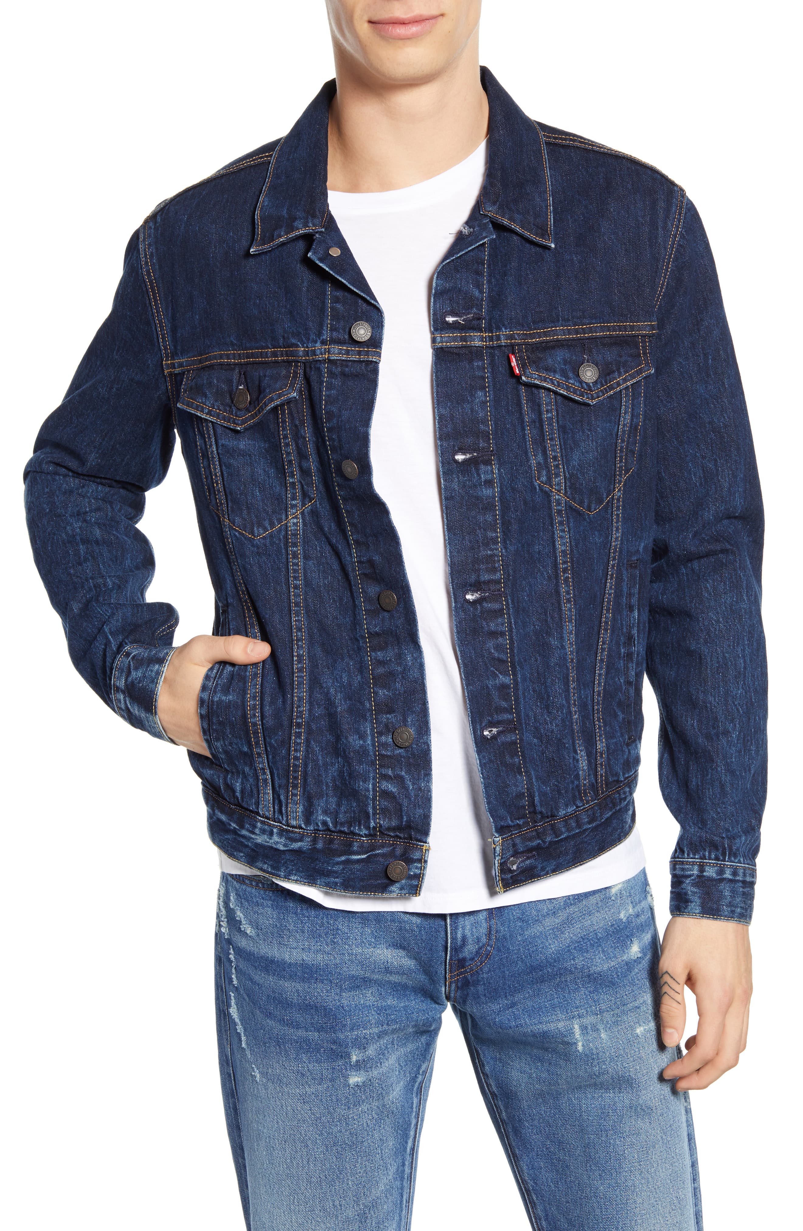 Men’s Levi’s Denim Trucker Jacket, Size Large – Blue | The Fashionisto