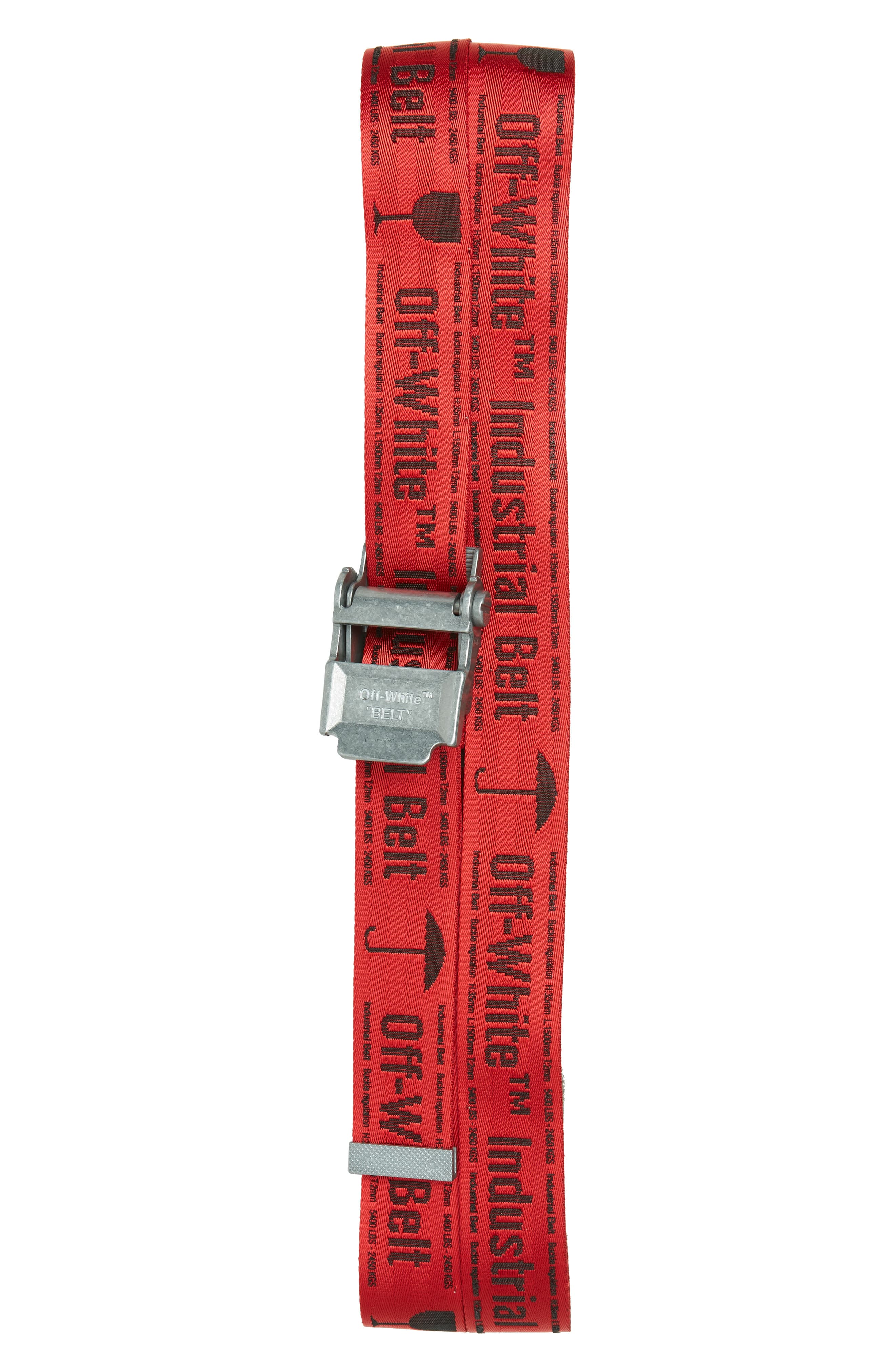 Men’s Off-White 2.0 Industrial Belt Off-White Classic Industrial Belt, Size One Size – Red | The ...