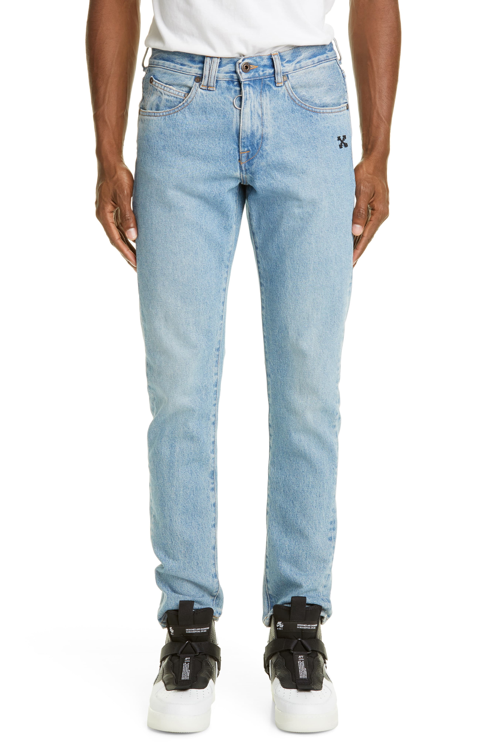 mens white jeans slim fit
