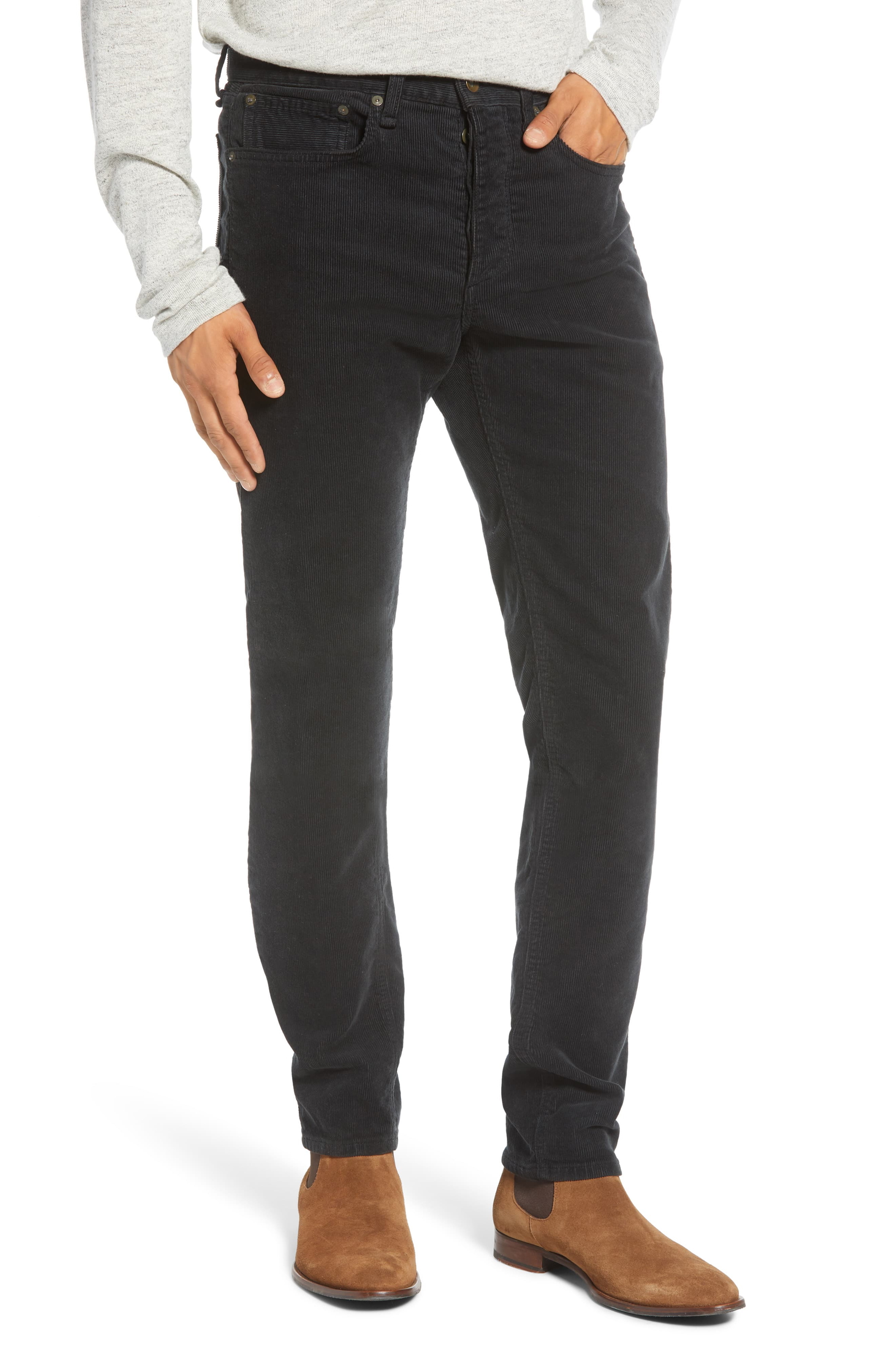 Men’s Rag & Bone Fit 2 Slim Fit Corduroy Pants, Size 29 - Black | The ...
