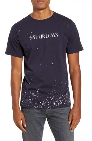 Men's Saturdays Nyc Saturdays Wash Logo Graphic T-Shirt, Size Medium - Blue Men's Saturdays Nyc Saturdays Wash Logo Graphic T-Shirt, Size Medium - Blue
