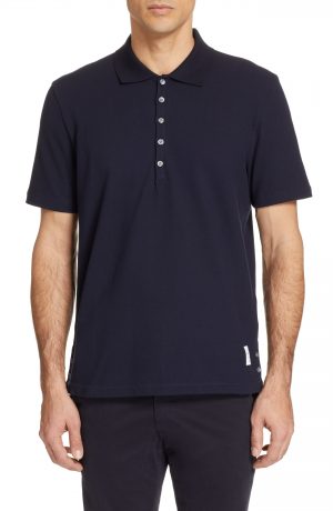 Men's Thom Browne Cotton Polo Shirt, Size 2 - Blue Men's Thom Browne Cotton Polo Shirt, Size 2 - Blue