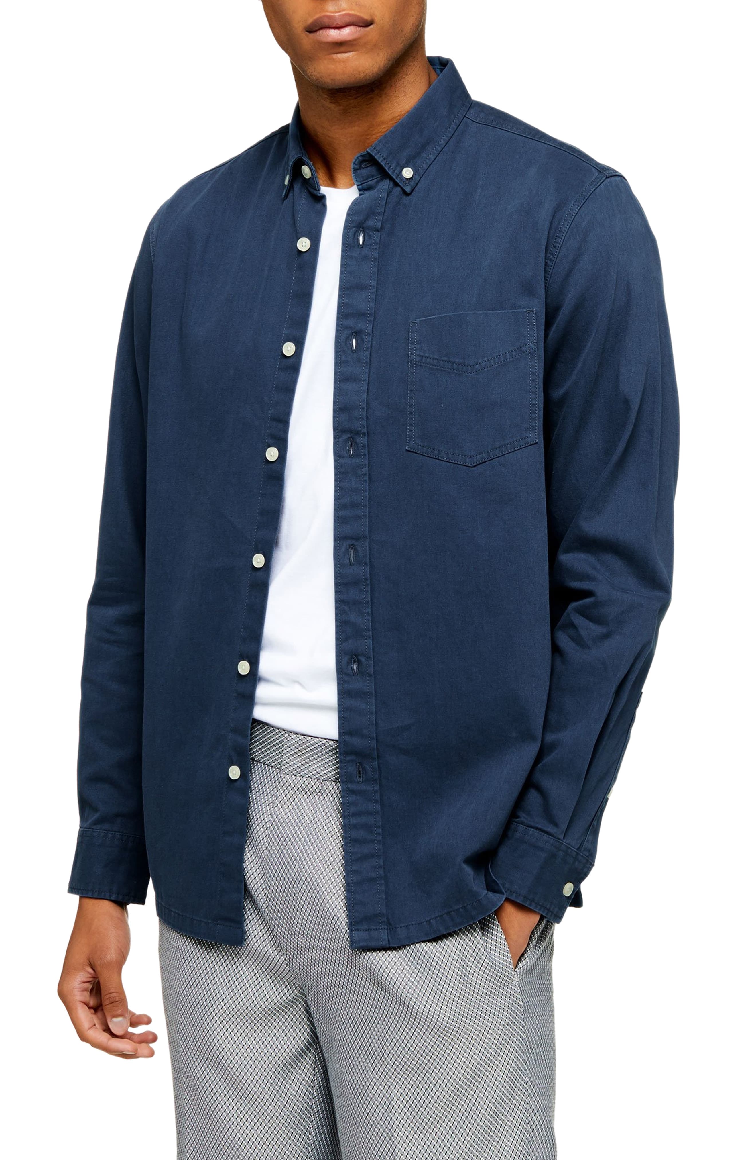 blue twill shirt