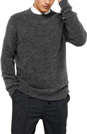 Men's Topman Harlow Classic Fit Solid Crewneck Sweater, Size Large - Grey Men's Topman Harlow Classic Fit Solid Crewneck Sweater, Size Large - Grey
