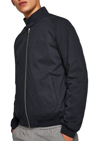 Men's Topman Harrington Jacket, Size X-Large - Blue Men's Topman Harrington Jacket, Size X-Large - Blue