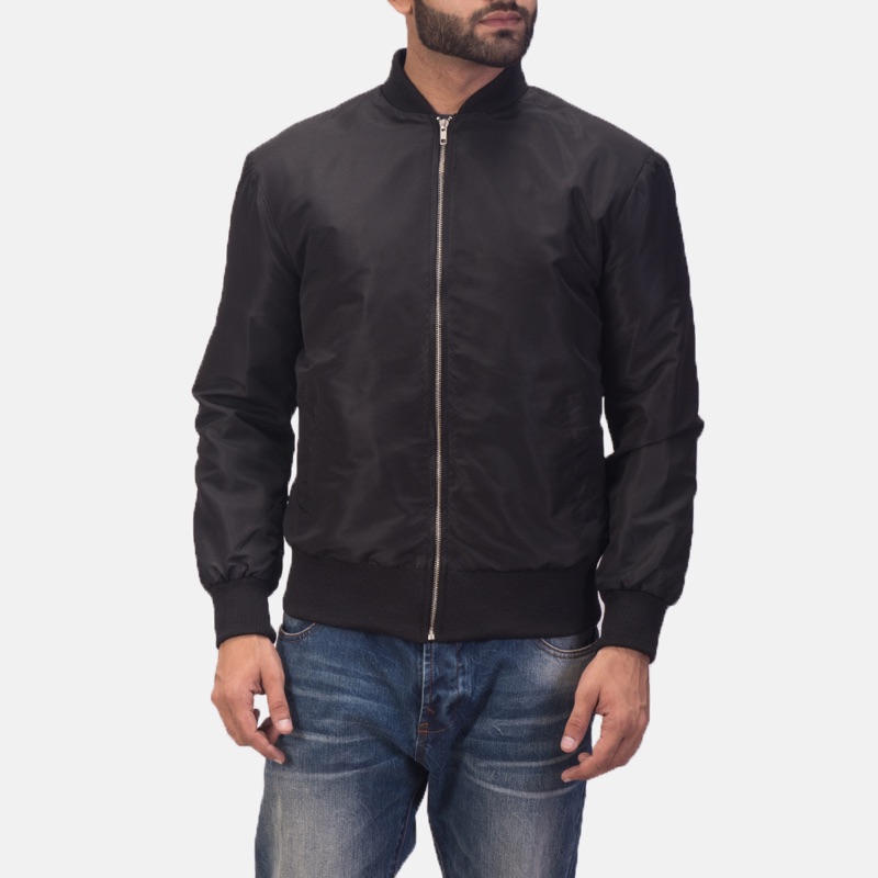 Men's Zack Black Bomber Jacket