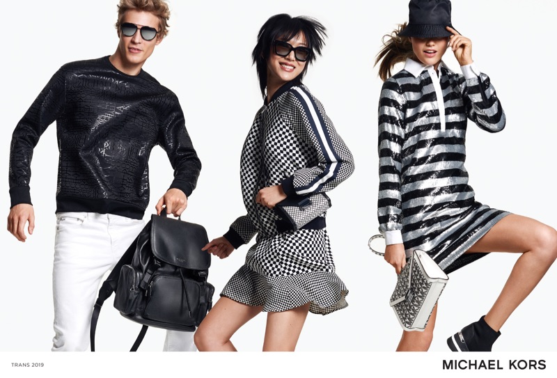 Models Sven de Vries,  Sora Choi, and Luna Bijl star in Michael Kors' summer 2019 campaign.