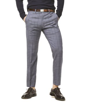 Navy and Grey Tropical Wool Plaid Sutton Suit Trouser Navy and Grey Tropical Wool Plaid Sutton Suit Trouser
