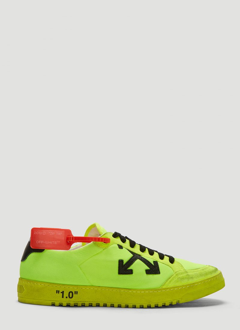 off white sneakers blue and yellow