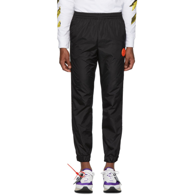 off white nylon track pants